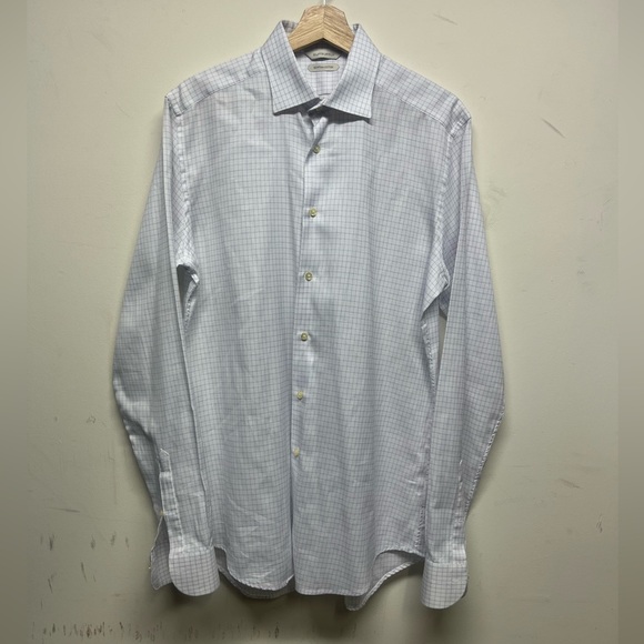 Suitsupply Blue Checkered Dress Shirt - Picture 1 of 4
